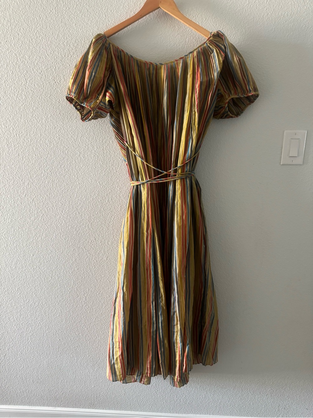 Tory Burch Silk Striped Dress Size 14 - Picture 5 of 5